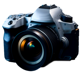 camara fotografica profesional hd, hiperrealista, fotografia, fondo blanco, generativa IA, Lente 55 mm