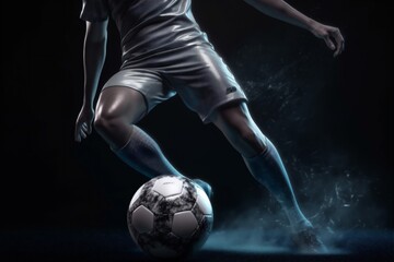 game competition goal sport foot kick stadium soccer ball football. Generative AI.