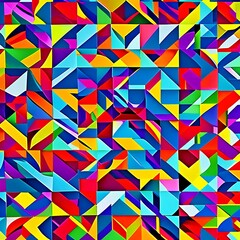 222 Geometric Shapes: A dynamic and playful background featuring geometric shapes in contrasting and vibrant colors that create a bold and modern look2, Generative AI