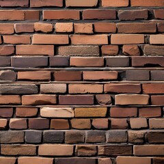 Fototapeta premium 225 Brick Wall: An industrial and urban background featuring brick wall texture in warm and muted tones that create a gritty and raw feel2, Generative AI