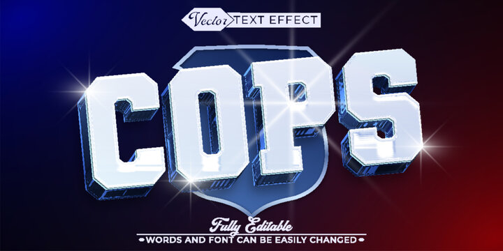 Police Cops Vector Editable Text Effect Template