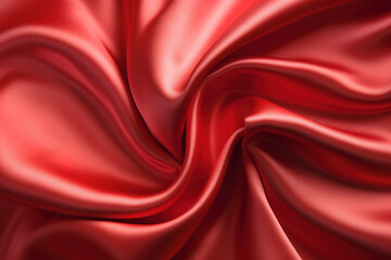 Naklejka na ściany i meble Red silk background, Ai generated