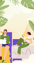 Marketing Planning Business People Flat Vector Concept Operation Hand Drawn Illustration
