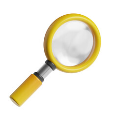 Magnifying glass 3D icon render