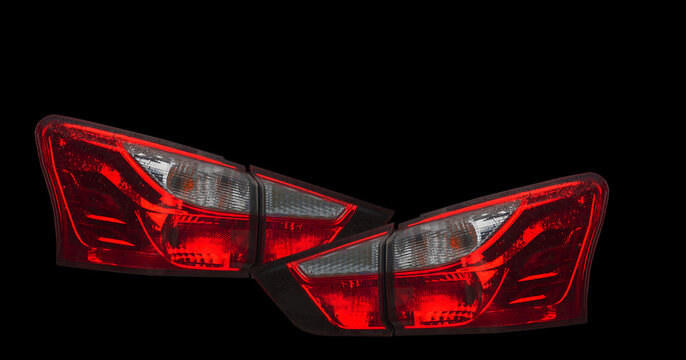 Car tail light, led system technology Isolated from the background white background clipingpart