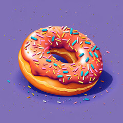 Donut illustration, Ai generated