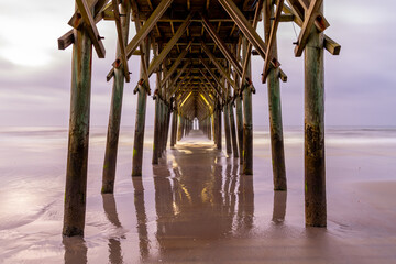 Under Pier Smooth Water in Morning