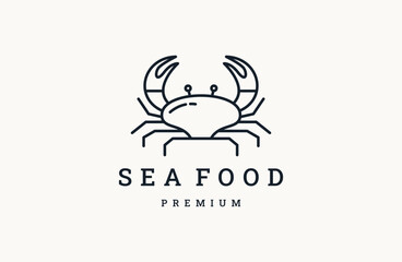 Fototapeta premium logo with animal concept, icon logo with line style crab .