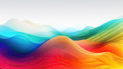 Illustration of bright gradient waves flowing in the background created with Generative AI Technology
