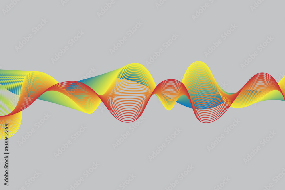 Aufkleber colorful gradient wave line. fluid abstract background. suitable for landing page and computer deskt