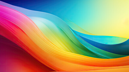 Illustration of bright gradient waves flowing in the background created with Generative AI Technology