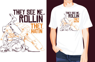 t shirt design concept for jiu jitsu