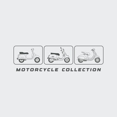 motorcycle collection symbol, premium motorcycle vector line art.