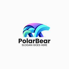 Vector Logo Illustration Polar Bear Gradient Colorful Style