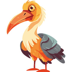 stork bird on white background