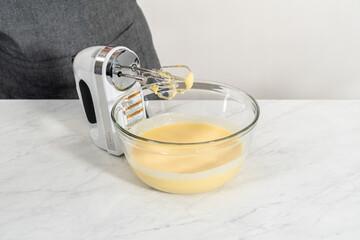 Lemon blueberry bundt cake with powdered sugar dusting