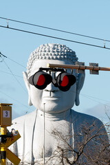 Sunglass buddha at Konan, Aichi, Japan.