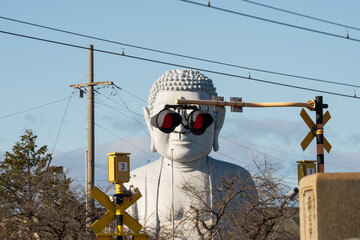 Sunglass buddha at Konan, Aichi, Japan.