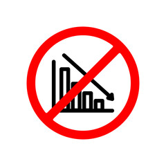 No or Stop. Histogram Column chart icon. Financial graph sign illustration on white background..eps