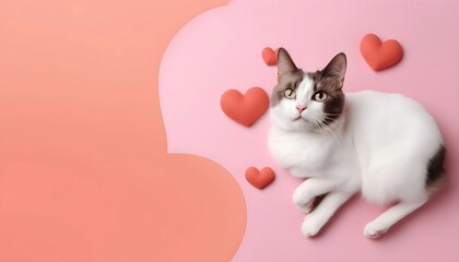 Feline Love An Adorable Portrait of a Cat Celebrating International Cat Day with a Heartwarming Message, Generative AI