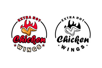 Chiken wings logo isolated template white background