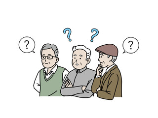 考えたり疑問を持つの高齢者の男性