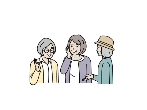 会話をする高齢者の女性