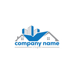 Fototapeta premium Real Estate vector logo design template. House abstract concept icon.