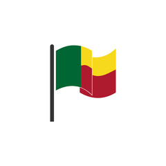 Benin flags icon set, Benin independence day icon set vector sign symbol