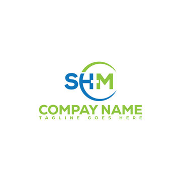 SHM letter medical  creative modern elegant swoosh logo design