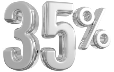 35 Number Percent Silver 3d  