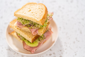 Ham, Cucumber, and Sprout Sandwich