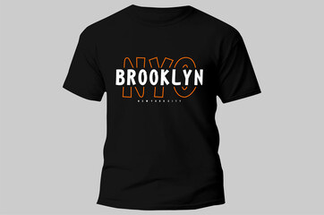 brooklyn typography design t shirt for print