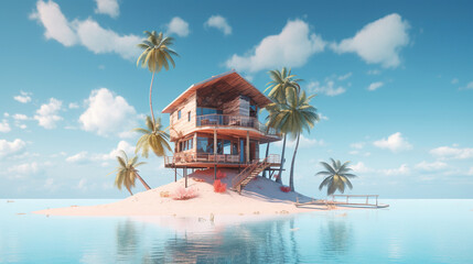 The beautiful tropical island