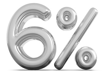 6 Number Percent Silver 3d  
