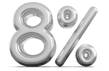 8 Number Percent Silver 3d  