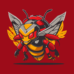 Bee Mascot Logo Game and Sports Robot style