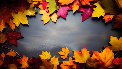 Autumn Bliss: A Cozy Seasonal Arrangement of Leaves, Pumpkins, and Cinnamon on a Rustic Background
