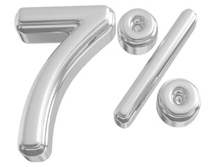 7 Number Percent Silver 3d  