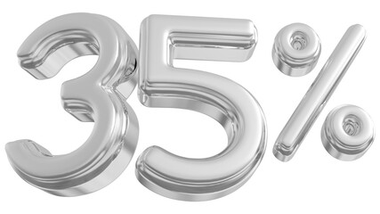 35 Number Percent Silver 3d  