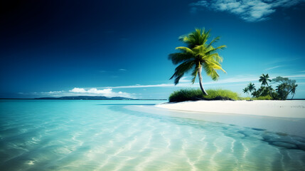 Naklejka na ściany i meble landscape coconut tree in summer beach photo ai generative
