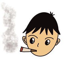drawing of a man smoking