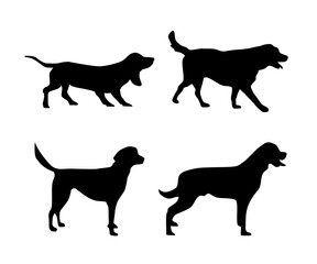 Vector collection of dog silhouette