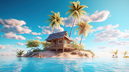 The beautiful tropical island