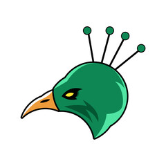 Peacock head mascot logo design vector template