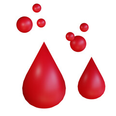 Obraz premium 3d icon blood isolated on transparent background