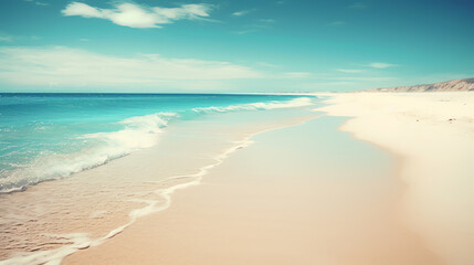 Fototapeta na wymiar photo empty beach background in summer ai generative