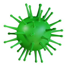 3d icon virus isolated on transparent background