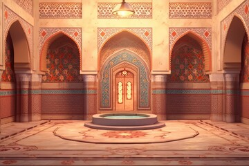 Arabic Hammam - Interior Design created using generative AI tools - obrazy, fototapety, plakaty