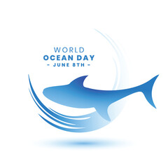 world ocean day background with social message to save marine ecosystem